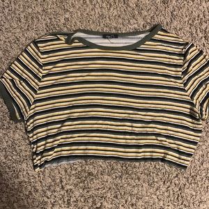 rue 21 crop striped t, size M